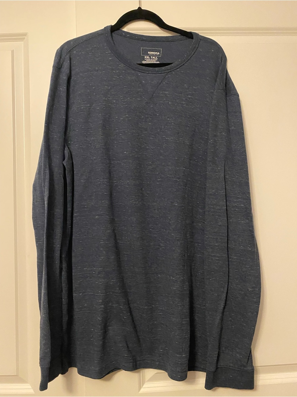 Sonoma Heathered Navy Long-Sleeve Crewneck Tee